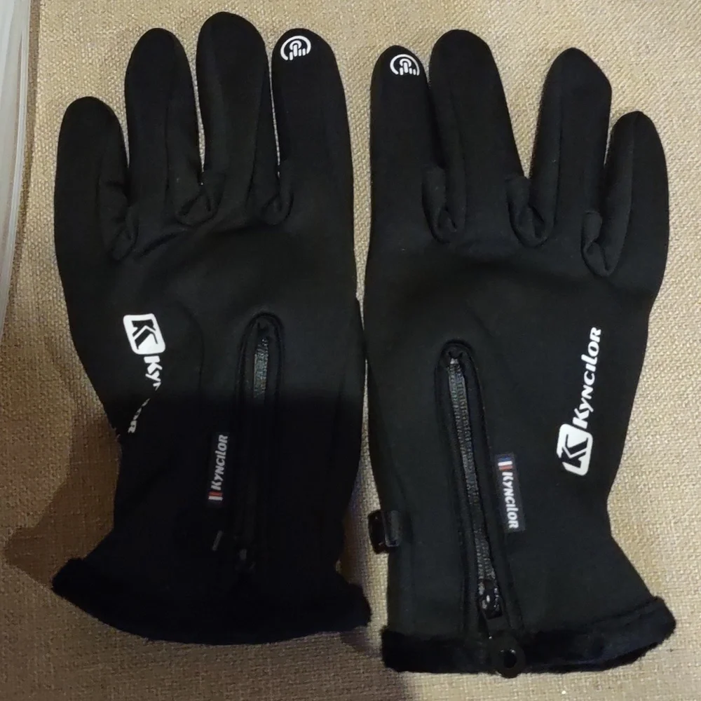 Sport touch screen fingertips gloves, black, large, new